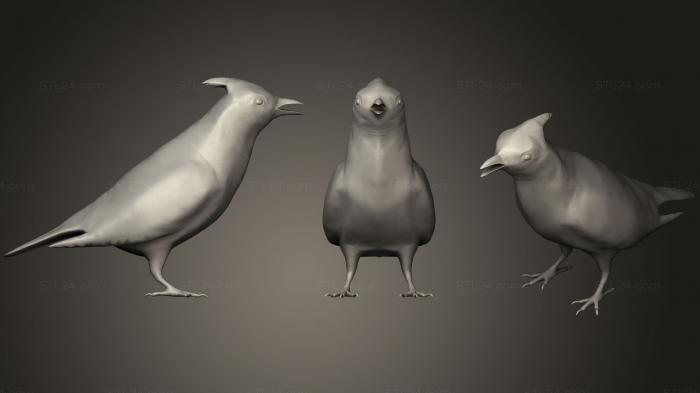 Animal figurines (Waxwing, STKJ_1612) 3D models for cnc